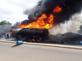 Free Fuel Scoopers Killed As Petrol Tanker Explodes In Edo; Survivor Reveals How He Escaped Tragedy